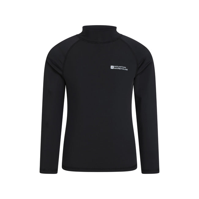 Black - Front - Mountain Warehouse Childrens-Kids Long-Sleeved Rash Top