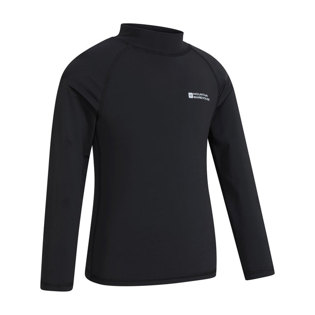 Black - Back - Mountain Warehouse Childrens-Kids Long-Sleeved Rash Top