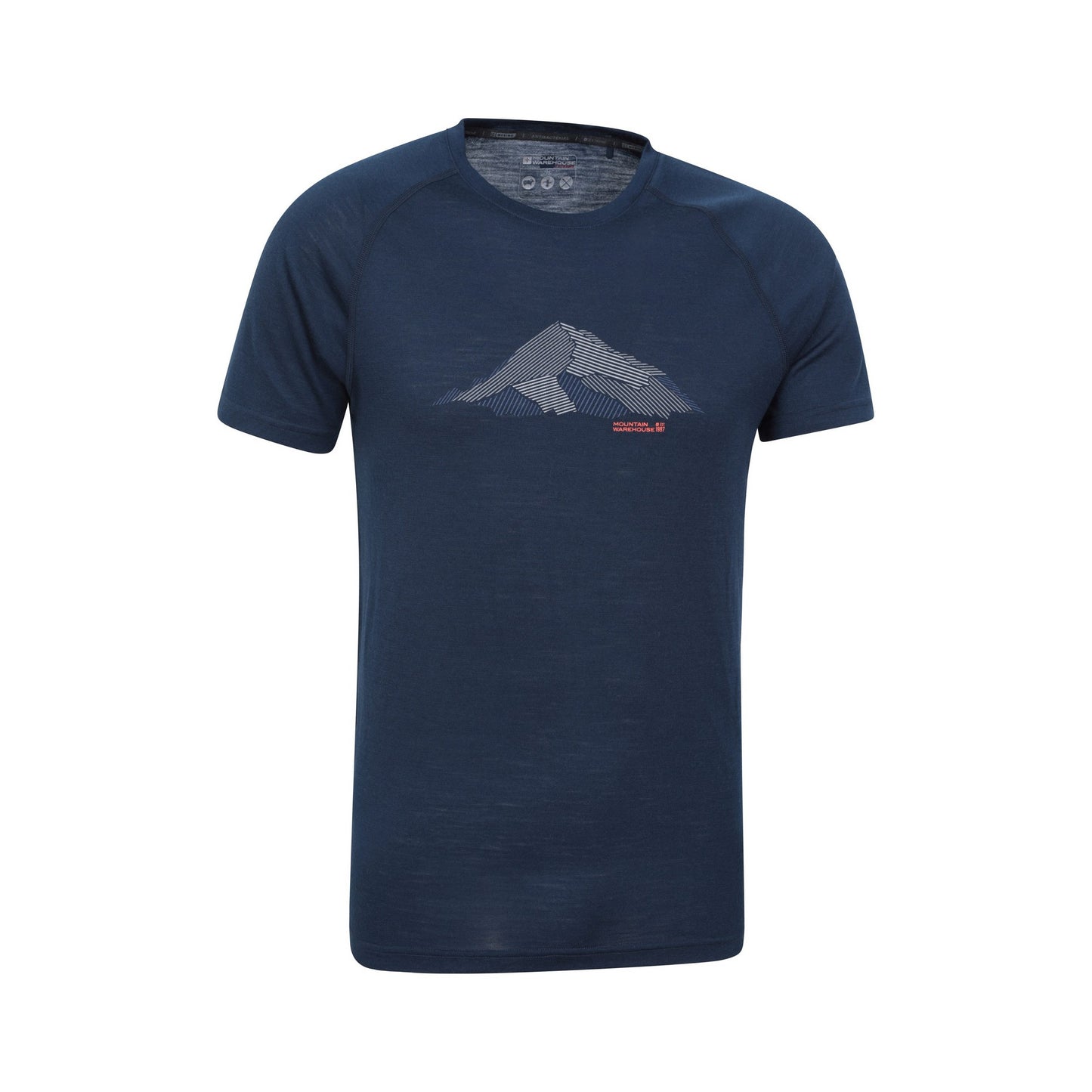 Dark Blue - Lifestyle - Mountain Warehouse Mens Quest Printed Merino Blend Thermal Top