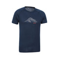 Dark Blue - Lifestyle - Mountain Warehouse Mens Quest Printed Merino Blend Thermal Top