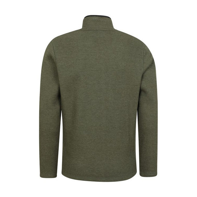 Dark Khaki - Back - Mountain Warehouse Mens Beta Contrast Zip Top