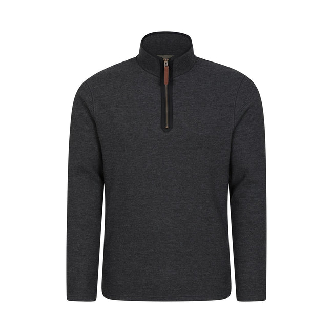 Black - Pack Shot - Mountain Warehouse Mens Beta Contrast Zip Top