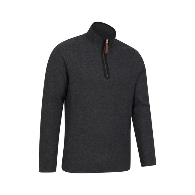 Charcoal - Back - Mountain Warehouse Mens Beta Contrast Zip Top