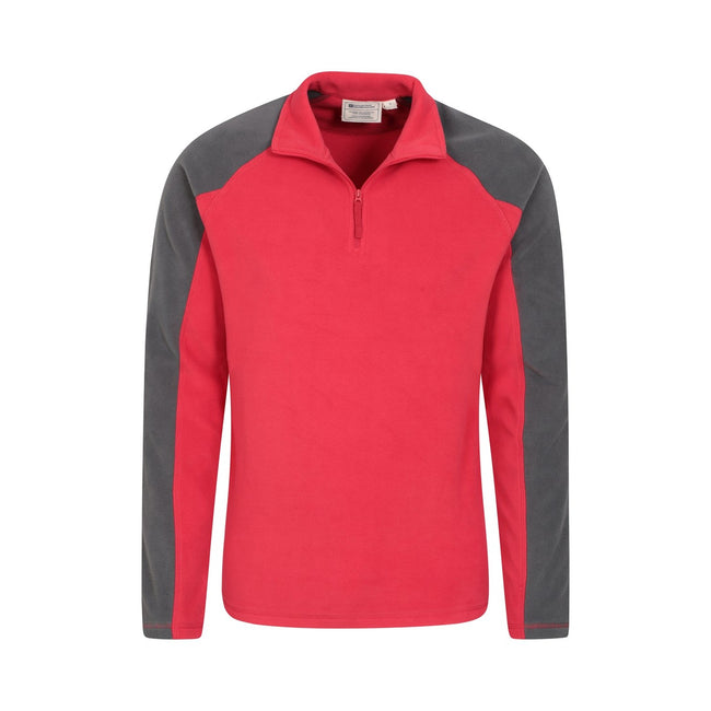 Dark Red - Lifestyle - Mountain Warehouse Mens Ashbourne II Half Zip Fleece Top