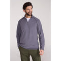Charcoal - Front - Mountain Warehouse Mens Ashbourne II Half Zip Fleece Top