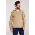 Light Beige - Front - Mountain Warehouse Mens Ashbourne II Half Zip Fleece Top