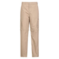 Dark Beige - Front - Mountain Warehouse Mens Trek II Convertible Hiking Trousers