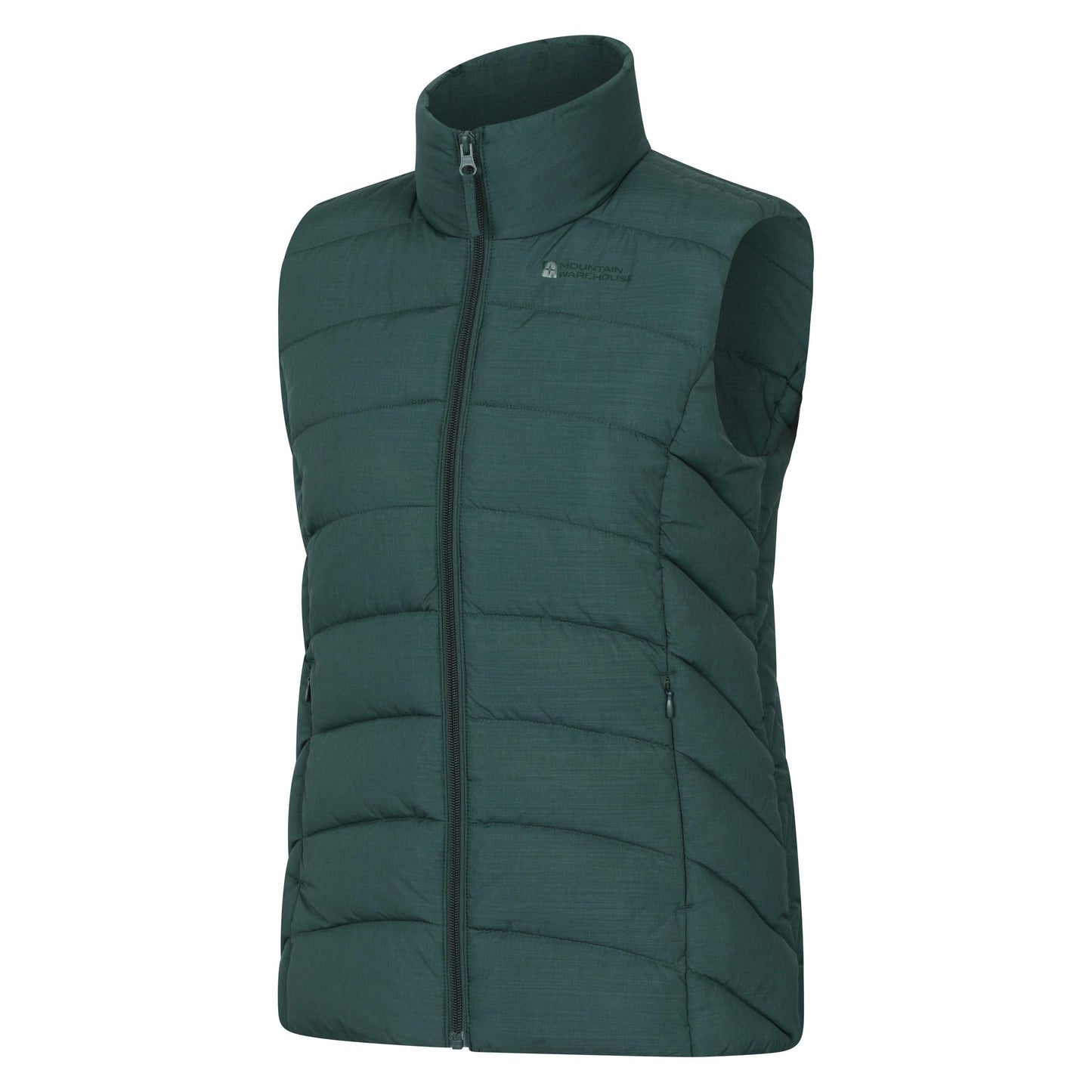 Dark Green - Close up - Mountain Warehouse Womens-Ladies Opal Padded Gilet