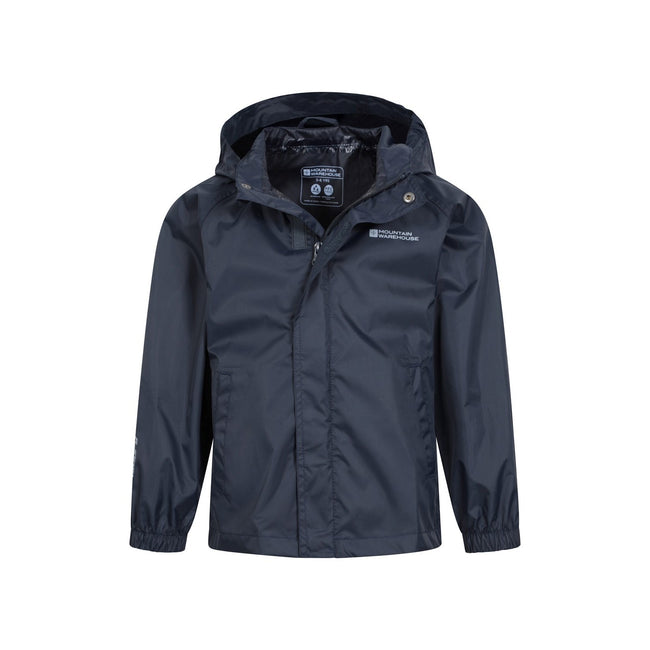 Dark Blue - Pack Shot - Mountain Warehouse Childrens-Kids Pakka II Waterproof Jacket
