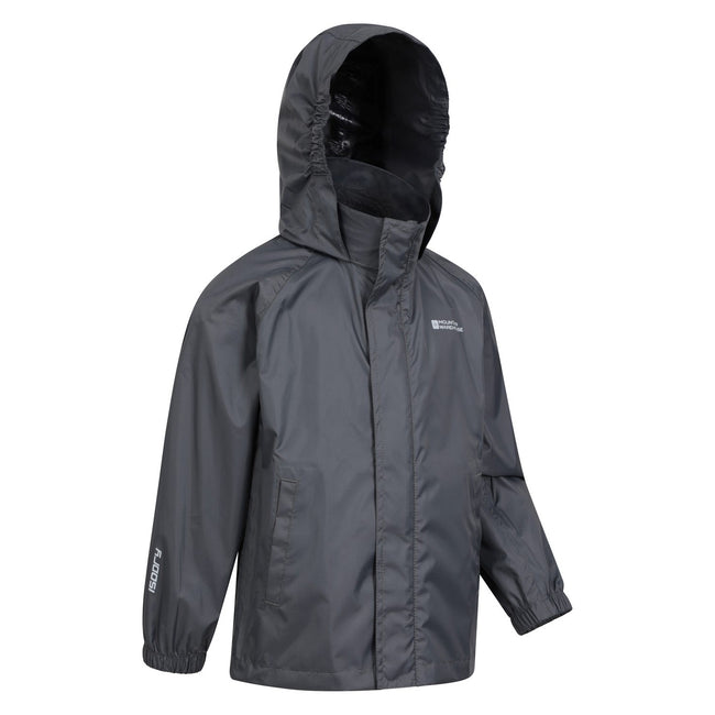Grey - Side - Mountain Warehouse Childrens-Kids Pakka II Waterproof Jacket