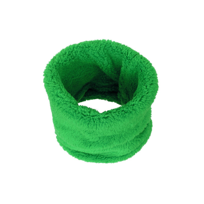 Green - Back - Mountain Warehouse Childrens-Kids Sherpa Fleece Neck Gaiter