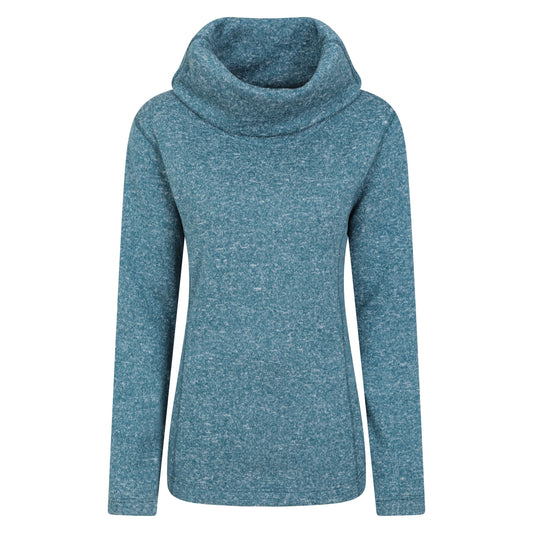 Teal - Front - Mountain Warehouse Womens-Ladies Cowl Neck Fleece Top