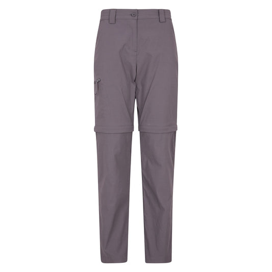 Charcoal - Front - Mountain Warehouse Womens-Ladies Hiker Stretch Zip-Off Trousers