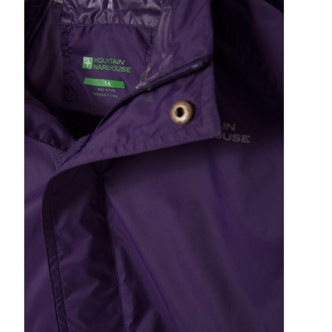 Dark Purple - Lifestyle - Mountain Warehouse Childrens-Kids Pakka Waterproof Jacket