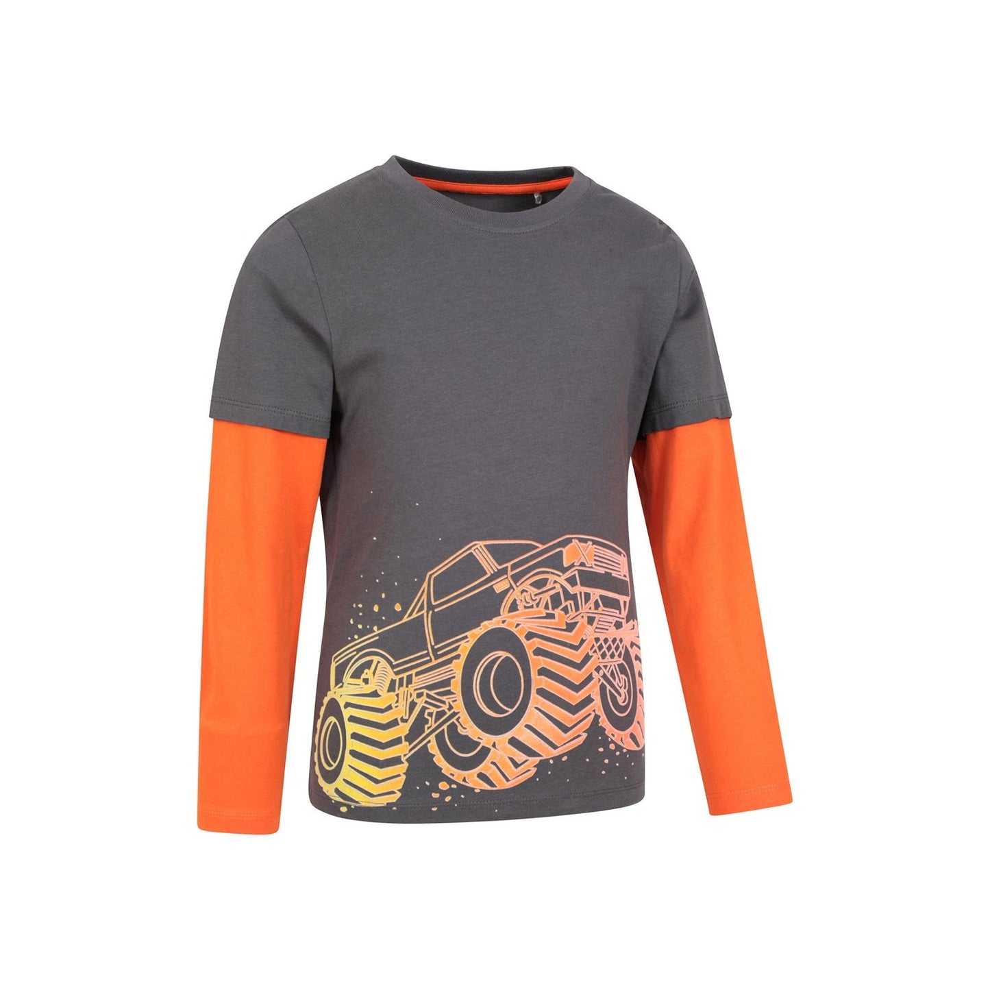 Grey - Lifestyle - Mountain Warehouse Childrens-Kids Monster Truck Organic T-Shirt