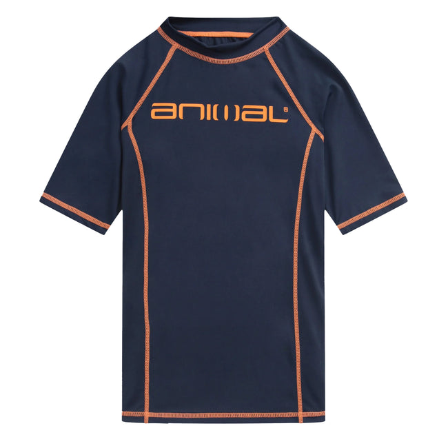 Navy - Front - Animal Childrens-Kids Kai Rash Guard