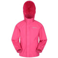 Bright Pink - Front - Mountain Warehouse Childrens-Kids Pakka Waterproof Jacket