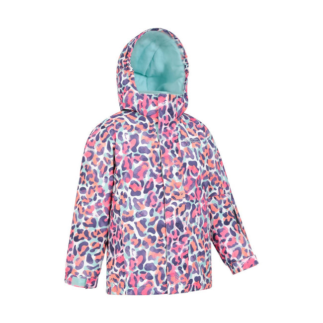 Multicoloured - Pack Shot - Mountain Warehouse Childrens-Kids Animal Print Ski Jacket & Trousers Set