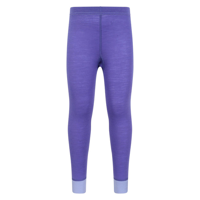 Purple - Front - Mountain Warehouse Childrens-Kids II Merino Wool Base Layer Bottoms