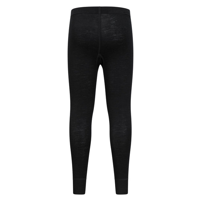 Black - Back - Mountain Warehouse Childrens-Kids II Merino Wool Base Layer Bottoms