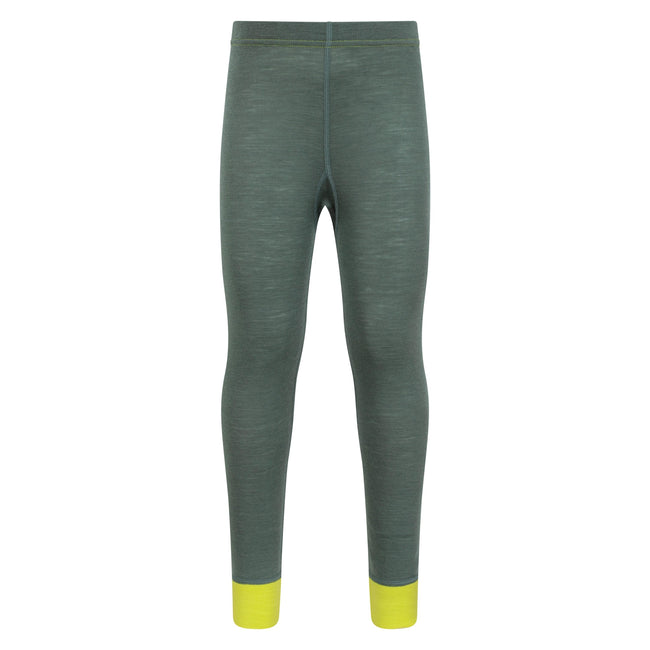Khaki - Front - Mountain Warehouse Childrens-Kids II Merino Wool Base Layer Bottoms