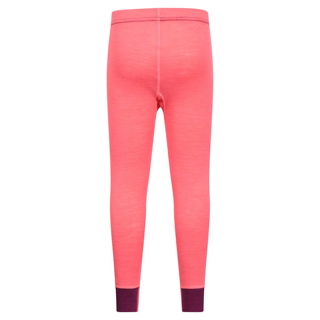 Bright Pink - Side - Mountain Warehouse Childrens-Kids II Merino Wool Base Layer Bottoms