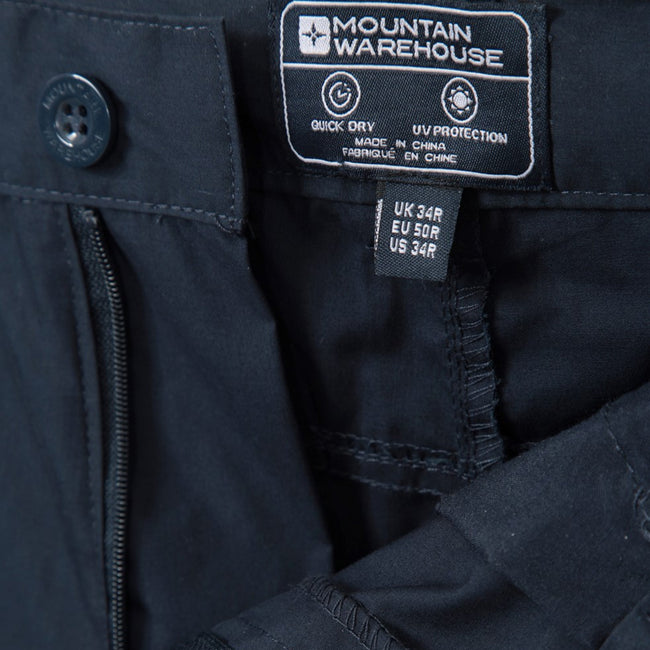 Dark Blue - Close up - Mountain Warehouse Mens Trek II Cargo Trousers