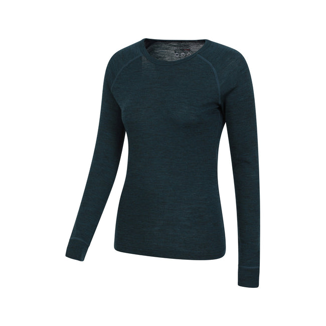Teal - Side - Mountain Warehouse Womens-Ladies Merino II Thermal Top