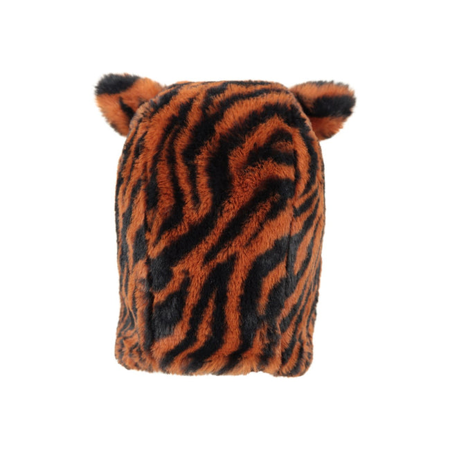 Orange-Black - Back - Mountain Warehouse Childrens-Kids Bear Faux Fur Trapper Hat