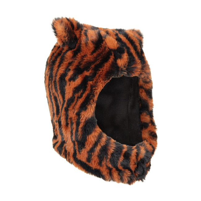 Orange-Black - Side - Mountain Warehouse Childrens-Kids Bear Faux Fur Trapper Hat