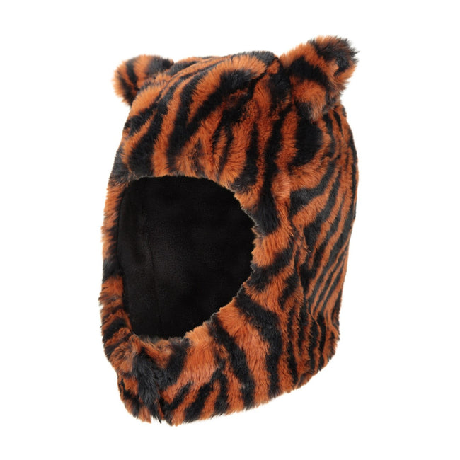Orange-Black - Lifestyle - Mountain Warehouse Childrens-Kids Bear Faux Fur Trapper Hat