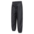 Black - Side - Mountain Warehouse Childrens-Kids Ripstop Fleece Lined Waterproof Trousers