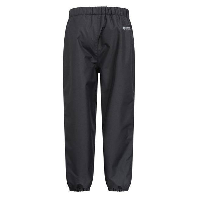 Black - Front - Mountain Warehouse Childrens-Kids Ripstop Fleece Lined Waterproof Trousers