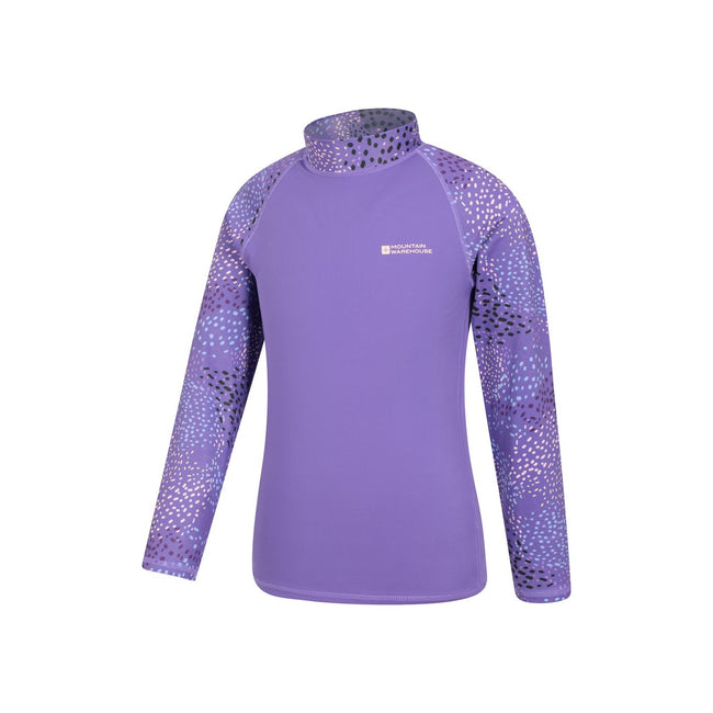 Purple - Back - Mountain Warehouse Childrens-Kids Printed Rash Guard