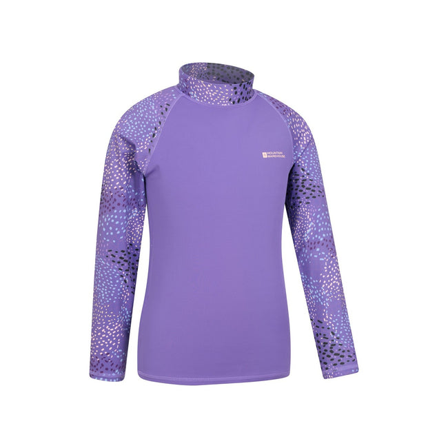 Purple - Side - Mountain Warehouse Childrens-Kids Printed Rash Guard
