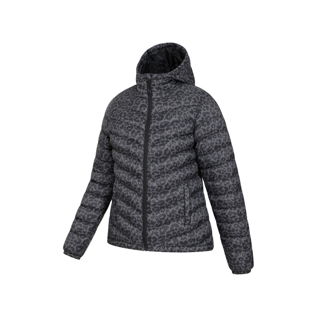 Grey - Side - Mountain Warehouse Womens-Ladies Seasons Printed Padded Jacket