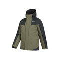 Dark Khaki-Black - Side - Mountain Warehouse Mens Dusk III Ski Jacket