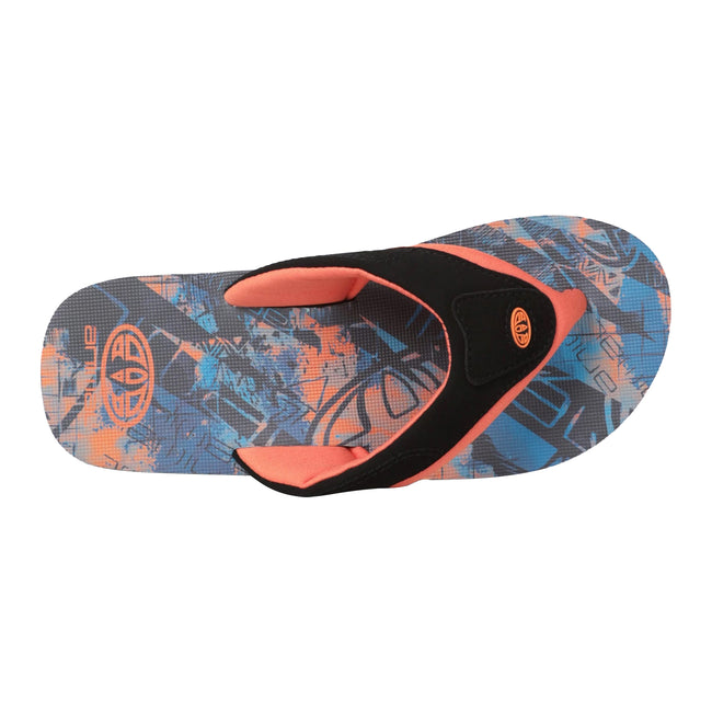 Bright Orange - Side - Animal Childrens-Kids Jekyl Recycled Flip Flops