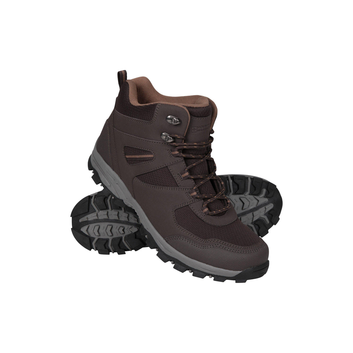 Dark Brown - Close up - Mountain Warehouse Mens Mcleod Wide Walking Boots