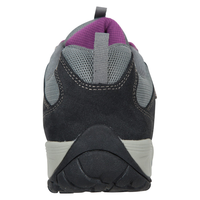 Grey - Back - Mountain Warehouse Womens-Ladies Direction II Suede Wide Walking Shoes