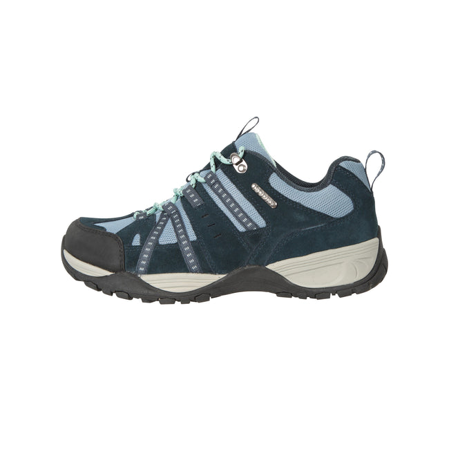 Navy - Side - Mountain Warehouse Womens-Ladies Direction II Suede Wide Walking Shoes