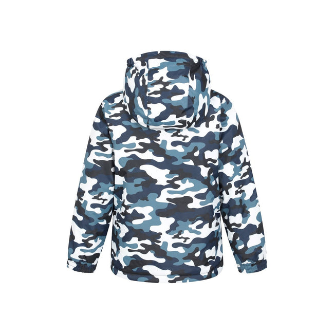 Blue-White-Yellow - Back - Mountain Warehouse Childrens-Kids Camouflage Ski Jacket Set