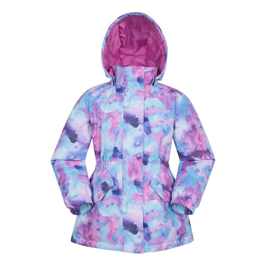 Purple - Front - Mountain Warehouse Childrens-Kids Dale Floral Waterproof Jacket