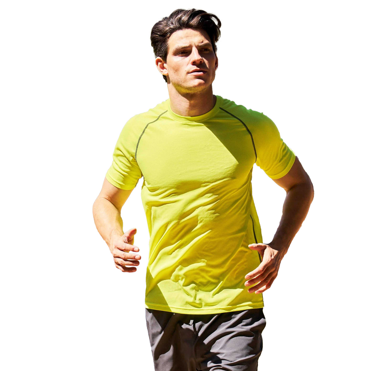 Bright Yellow - Pack Shot - Mountain Warehouse Mens Aero II Short-Sleeved T-Shirt