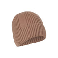 Light Brown - Front - Mountain Warehouse Mens Ribbed Faux Fur Lined Beanie