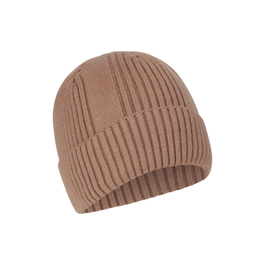 Light Brown - Front - Mountain Warehouse Mens Ribbed Faux Fur Lined Beanie