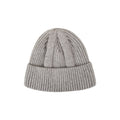 Grey - Close up - Mountain Warehouse Mens Ribbed Faux Fur Lined Beanie