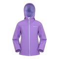 Light Purple - Front - Mountain Warehouse Childrens-Kids Exodus Water Resistant Soft Shell Jacket