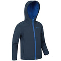 Navy - Side - Mountain Warehouse Childrens-Kids Exodus Water Resistant Soft Shell Jacket