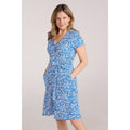 Bright Blue - Front - Mountain Warehouse Womens-Ladies Santorini Patterned Jersey Wrap Midi Dress